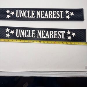 Uncle Nearest Premium Whiskey Bar Mat Rubber Black White Logo Drink Spill